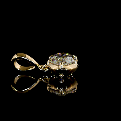 3.15 CT MO Lab Grown Diamond Solitaire Necklace Pendant (F Color and VS1 Clarity)