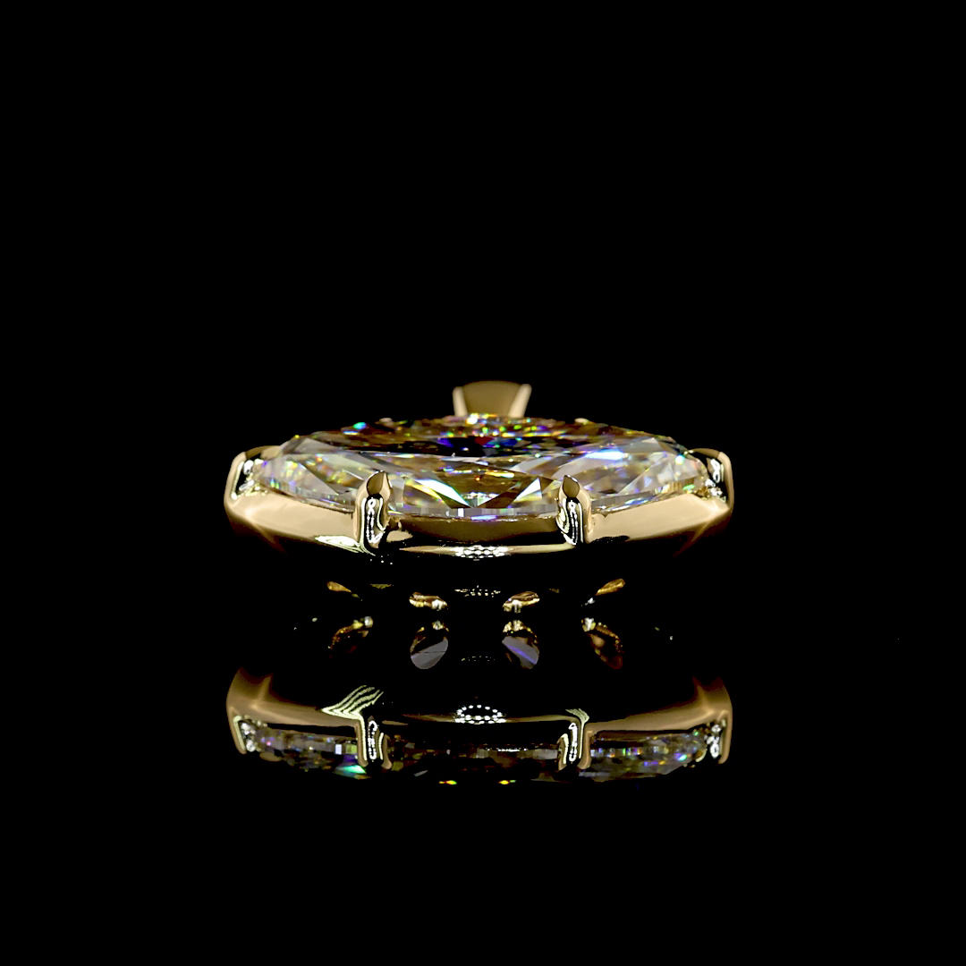 3.09 CT Marquise Lab Grown Diamond Solitaire Necklace Pendant (F Color and VS1 Clarity)