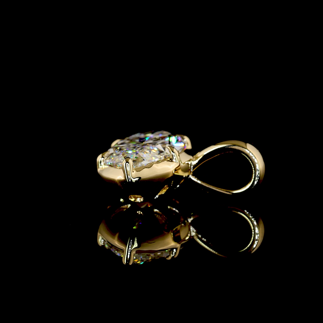 3.09 CT Marquise Lab Grown Diamond Solitaire Necklace Pendant (F Color and VS1 Clarity)