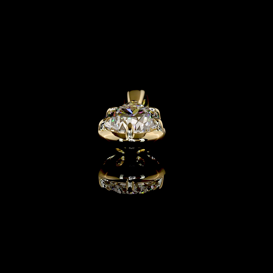 2.04 CT Pear Lab Grown Diamond Solitaire Necklace Pendant (F Color and VVS2 Clarity)