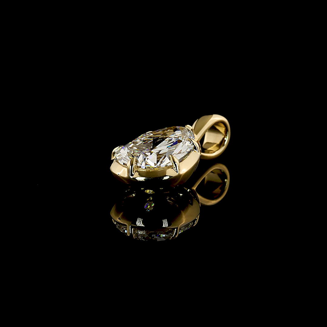 3.00 CT Pear Lab Grown Diamond Solitaire Necklace Pendant (F Color and VVS2 Clarity)