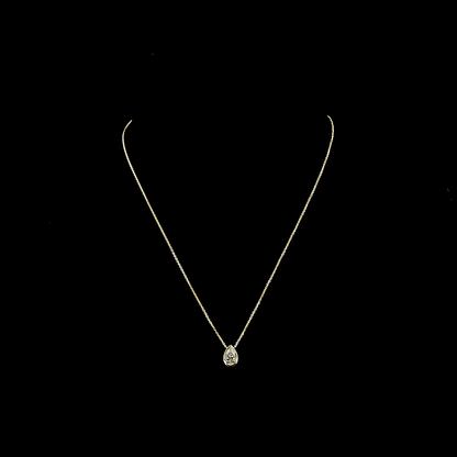 1.00 CT Pear Lab Grown Diamond Solitaire Necklace Pendant 18" (D Color and VVS2 Clarity)