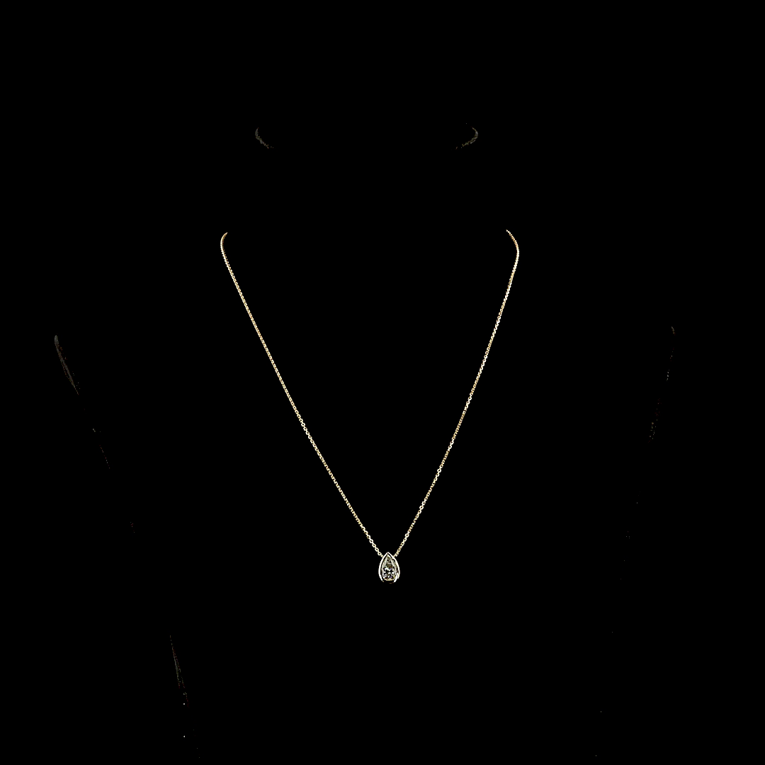 1.01 CT Pear Lab Grown Diamond Solitaire Necklace Pendant 18" (E Color and VVS2 Clarity)