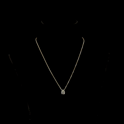 1.01 CT Pear Lab Grown Diamond Solitaire Necklace Pendant 18" (E Color and VVS2 Clarity)