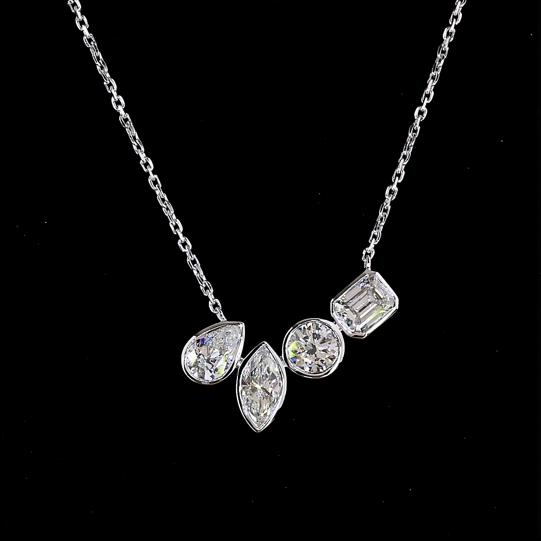 1.16 CTTW MIX Lab Grown Diamond Special Necklace Pendant 18" (E Color and VS1 Clarity)