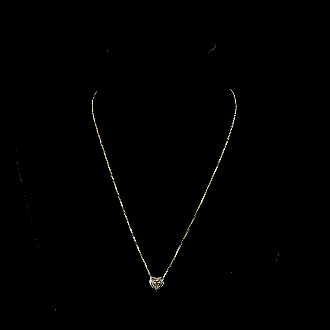1.53 CT Heart Lab Grown Diamond Solitaire Necklace Pendant 18" (F Color and VS1 Clarity)