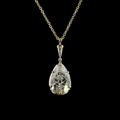 4.02 CT Pear Lab Grown Diamond Solitaire Necklace Pendant 16.5" (G Color and VS1 Clarity)