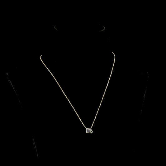 1.24 CTTW Emerald Lab Grown Diamond Toi et Moi Necklace Pendant 18" (E Color and VS1 Clarity)
