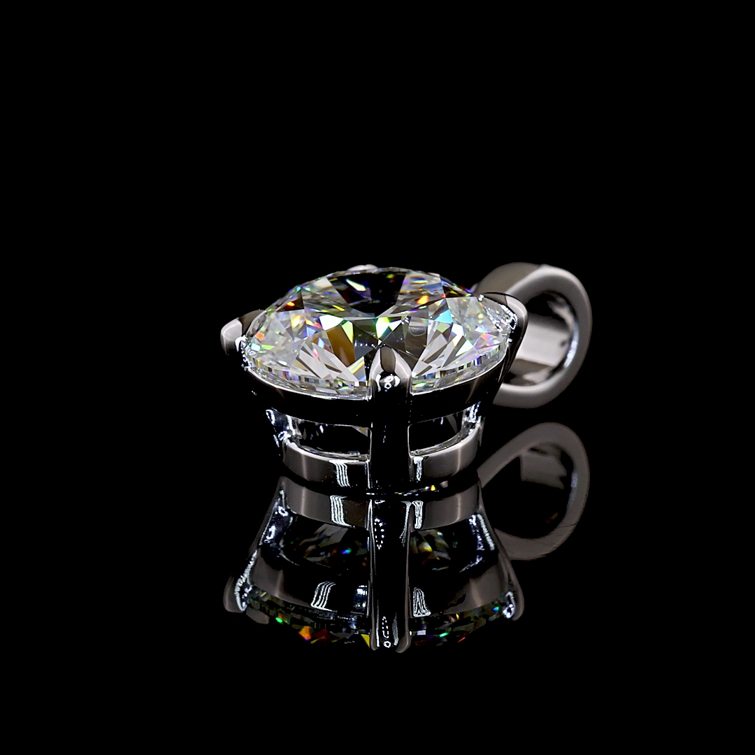 2.51 CT Round Lab Grown Diamond Solitaire Necklace Pendant (F Color and VS1 Clarity)
