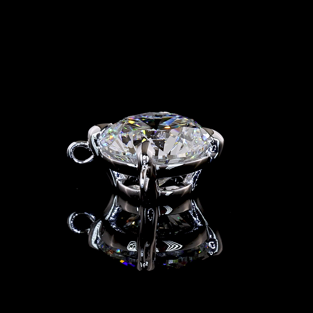 1.02 CT Round Lab Grown Diamond Solitaire Necklace Pendant (D Color and VVS2 Clarity)
