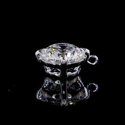 1.02 CT Round Lab Grown Diamond Solitaire Necklace Pendant (D Color and VVS2 Clarity)