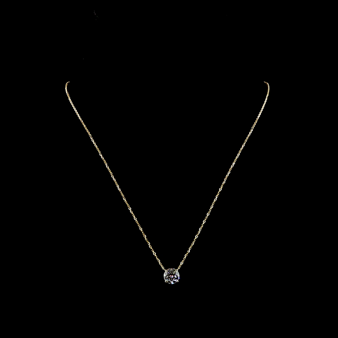 2.02 CT Round Lab Grown Diamond Solitaire Necklace Pendant 18" (D Color and VVS2 Clarity)