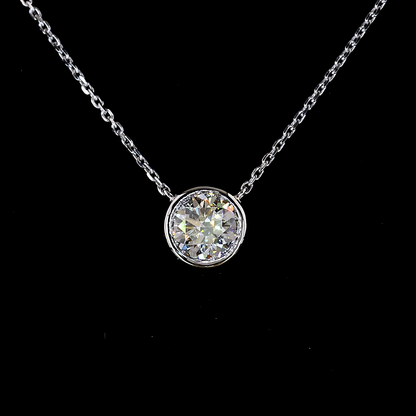 1.02 CT Round Lab Grown Diamond Solitaire Necklace Pendant (D Color and VVS2 Clarity)