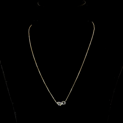 1.52 CTTW Pear Lab Grown Diamond Toi et Moi Necklace Pendant (F Color and VS1 Clarity)