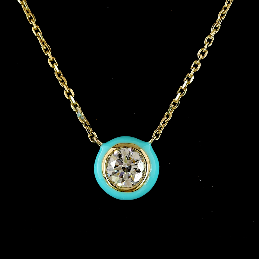 0.35 CT Round Lab Grown Diamond Solitaire Necklace Pendant 20" (F Color and VS1 Clarity)