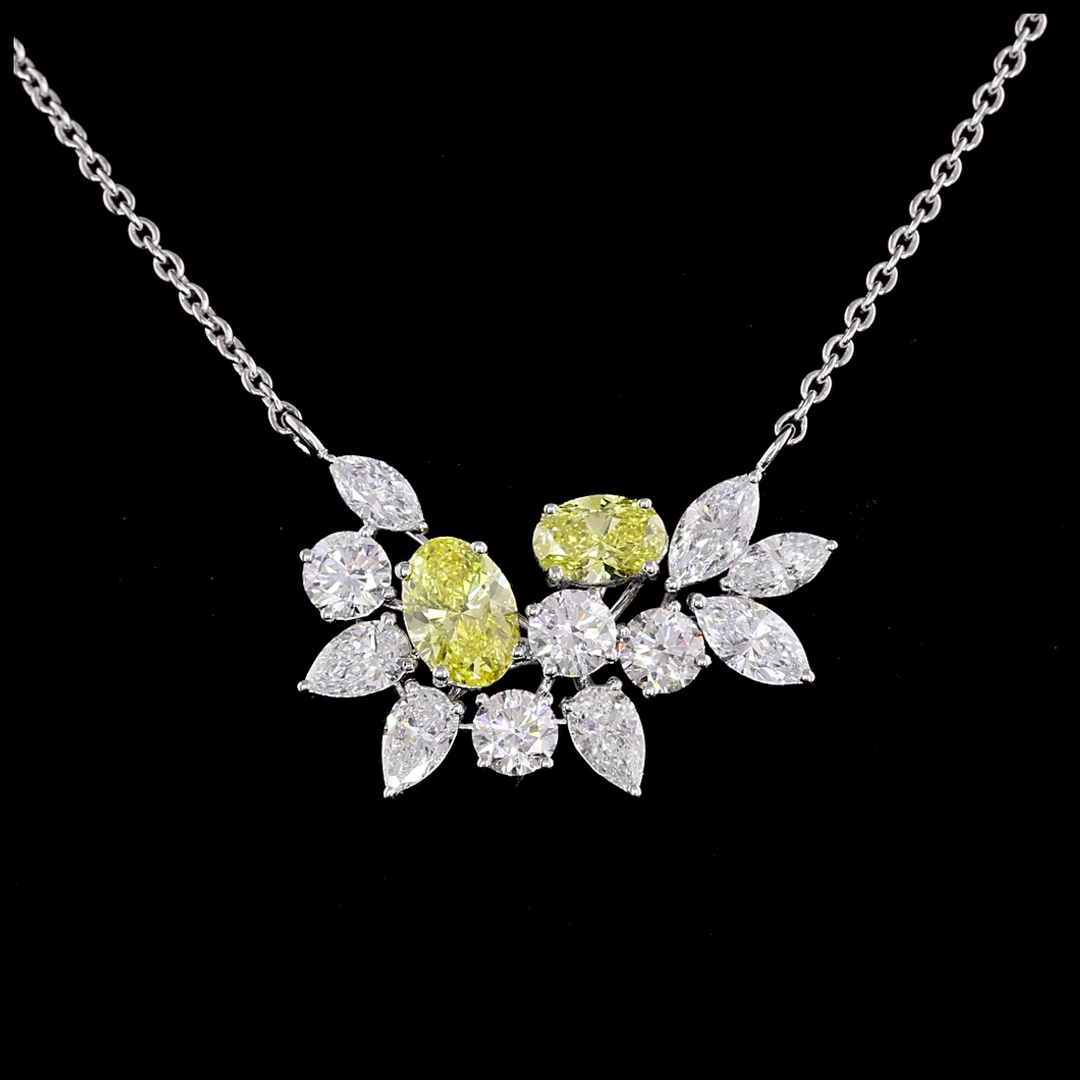 3.76 CTTW MIX Lab Grown Diamond Special Necklace Pendant 18" (VVS2 Clarity)