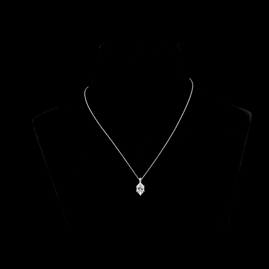 2.09 CTTW Antique Marquise Lab Diamond Antique Marquise Necklace Pendant 18" 14k White Gold E Color and VS2 Clarity jewelry-spot-usa