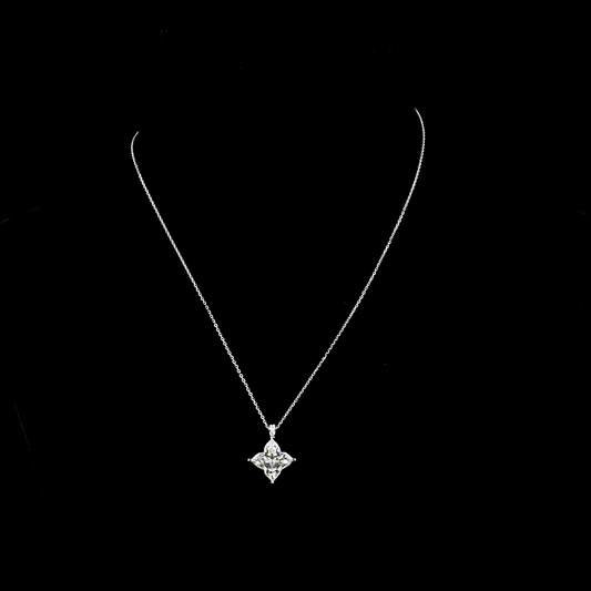 5.11 CTTW Princess Lab Diamond Princess Necklace Pendant 18" 14k White Gold F Color and VS1 Clarity jewelry-spot-usa