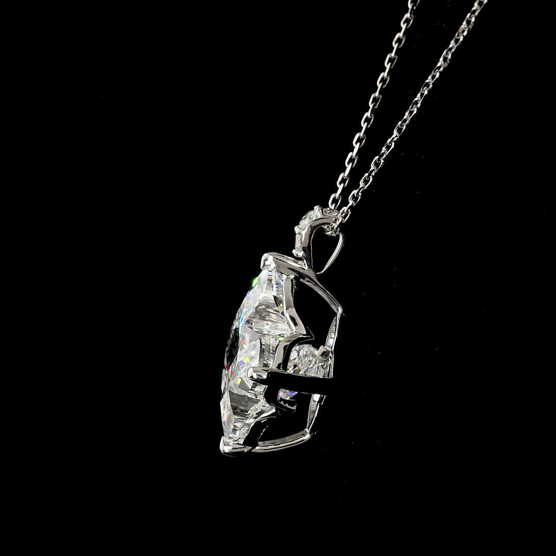 5.11 CTTW Princess Lab Diamond Princess Necklace Pendant 18" 14k White Gold F Color and VS1 Clarity jewelry-spot-usa