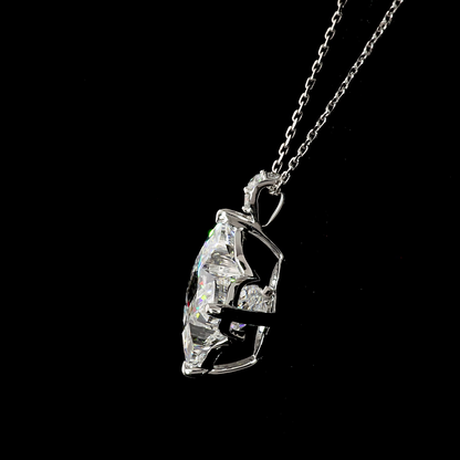 5.11 CTTW Princess Lab Diamond Princess Necklace Pendant 18" 14k White Gold F Color and VS1 Clarity jewelry-spot-usa