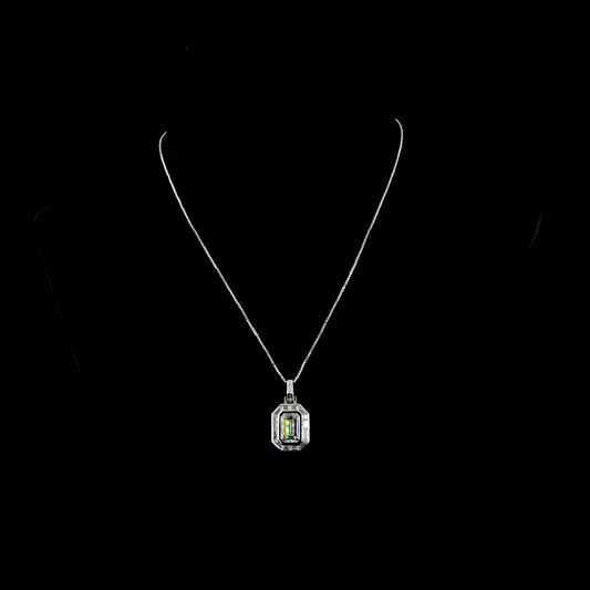 8.94 CTTW MIX Lab Diamond MIX Necklace Pendant 16" 14k White Gold (F Color and VS2 Clarity)