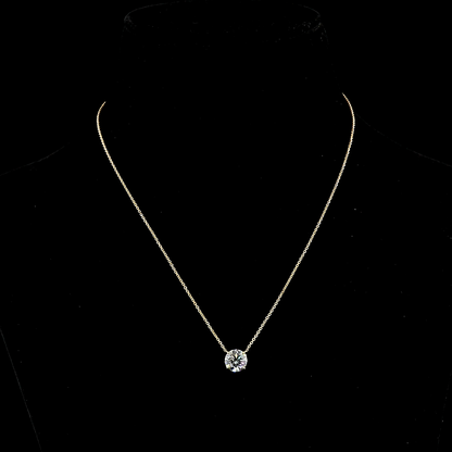 2.00 CT Round Lab Diamond Solitaire Necklace Pendant 18" 14k Yellow Gold E/D/F Color and VS1/VVS2/VS2 Clarity jewelry-spot-usa