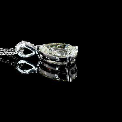 1.86 CTTW Pear Lab Grown Diamond Pear Necklace Pendant (J Color and VS1 Clarity)