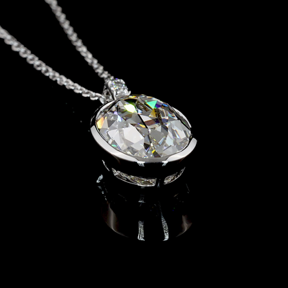 3.48 CTTW Antique Oval Lab Grown Diamond Antique Oval Necklace Pendant (F Color and VS1 Clarity)