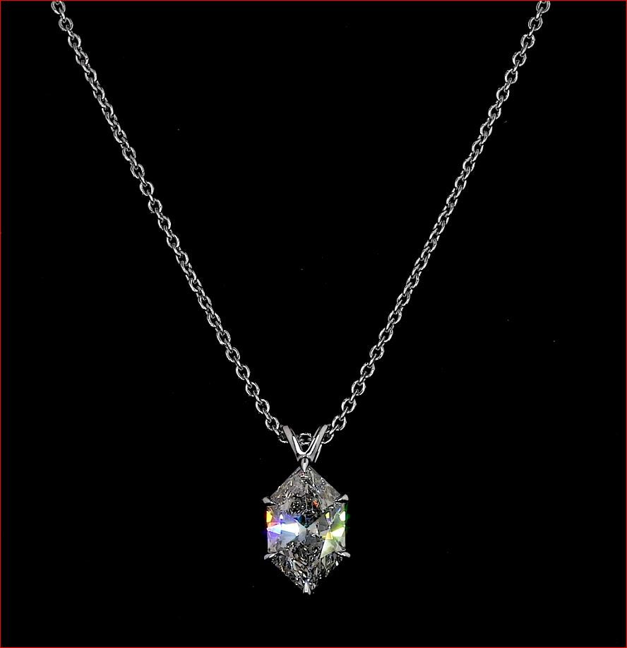 2.07 CT Antique Marquise Lab Diamond Solitaire Necklace Pendant 18" (I Color and VS1 Clarity)