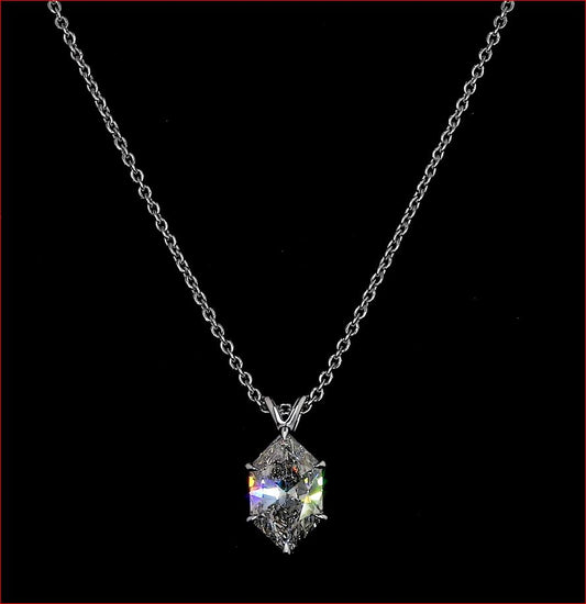 2.07 CT Antique Marquise Lab Diamond Solitaire Necklace Pendant 18" 14k White Gold (I Color and VS1 Clarity)