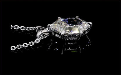 2.07 CT Antique Marquise Lab Diamond Solitaire Necklace Pendant 18" 14k White Gold (I Color and VS1 Clarity)