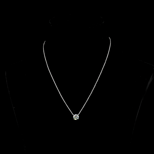 1.58 CT Round Lab Diamond Solitaire Necklace Pendant 18" (G Color and VS1 Clarity)