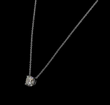 1.01 CT Cushion Lab Diamond Solitaire Necklace Pendant (F Color and VS2 Clarity)