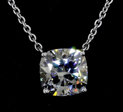 1.01 CT Cushion Lab Diamond Solitaire Necklace Pendant (F Color and VS2 Clarity)