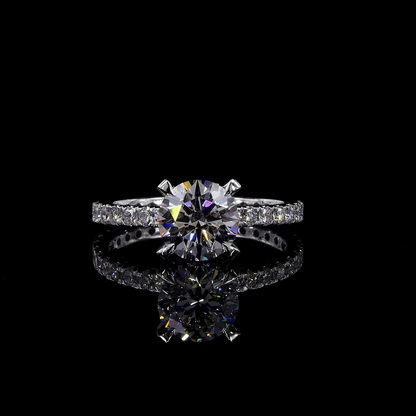 7.86 CTTW Round Lab Grown Diamond Hidden Halo Ring Sz. 6.5 (E Color and VS1 Clarity)