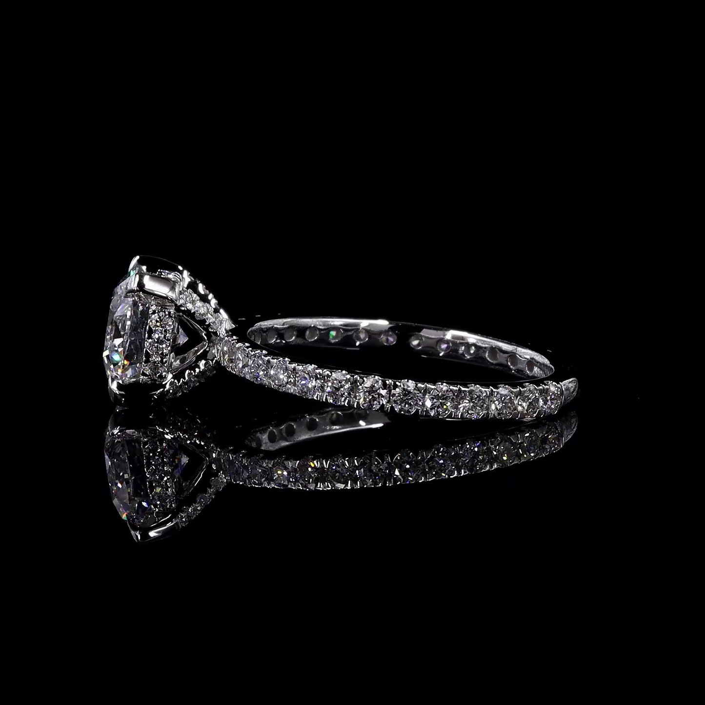 7.86 CTTW Round Lab Grown Diamond Hidden Halo Ring Sz. 6.5 (E Color and VS1 Clarity)