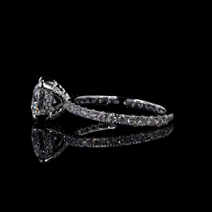 7.86 CTTW Round Lab Grown Diamond Hidden Halo Ring Sz. 6.5 (E Color and VS1 Clarity)
