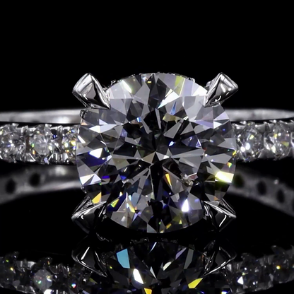 7.86 CTTW Round Lab Grown Diamond Hidden Halo Ring Sz. 6.5 (E Color and VS1 Clarity)