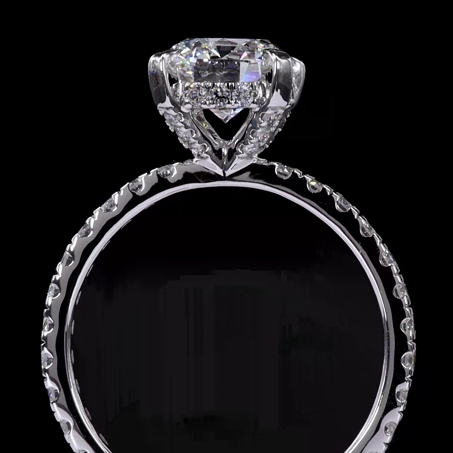 7.86 CTTW Round Lab Grown Diamond Hidden Halo Ring Sz. 6.5 (E Color and VS1 Clarity)