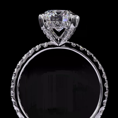 7.86 CTTW Round Lab Grown Diamond Hidden Halo Ring Sz. 6.5 (E Color and VS1 Clarity)