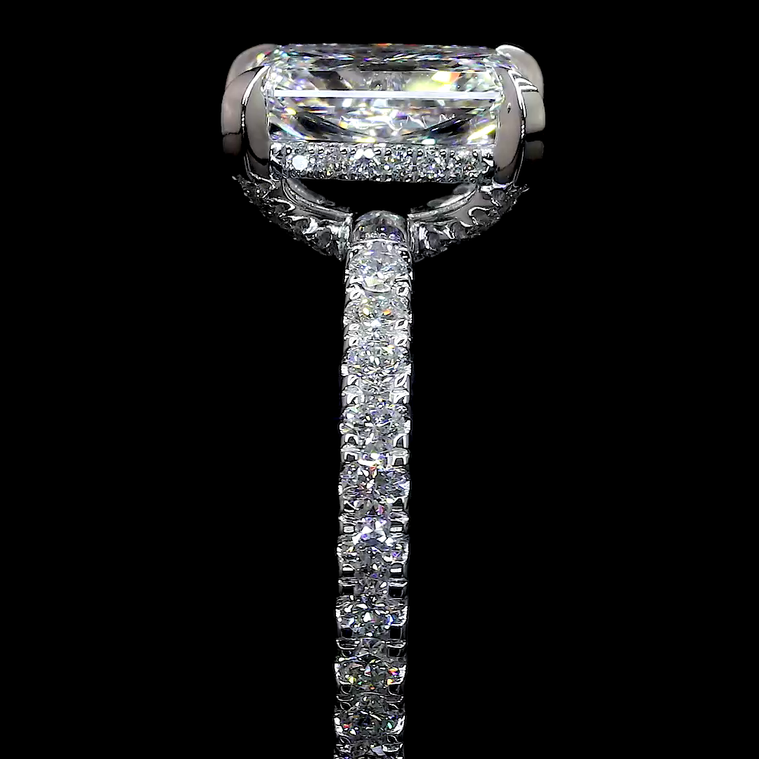 1.35 CTTW Radiant Lab Grown Diamond Hidden Halo Ring Sz. 6.5 (D Color and VVS2 Clarity)