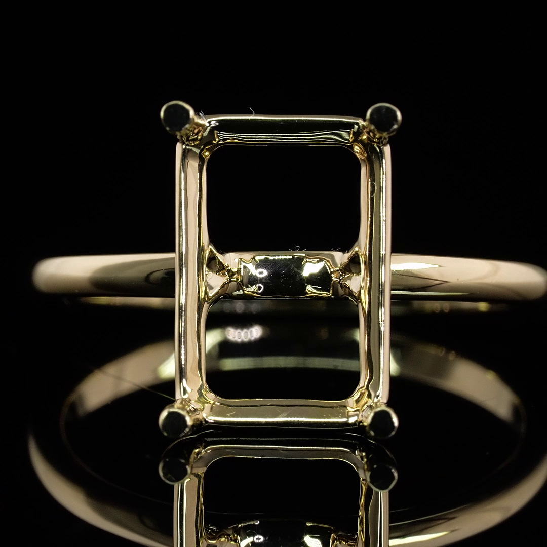 3.76 CT Emerald Lab Diamond Solitaire Ring 18k Yellow Gold E Color and VS2 Clarity jewelry-spot-usa