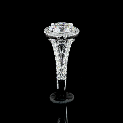 8.07 CTTW Round Lab Grown Diamond Split Shank Ring Sz. 6.5 (E Color and VS2 Clarity)