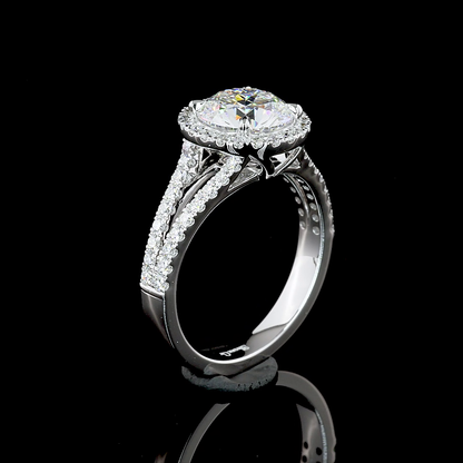 8.07 CTTW Round Lab Grown Diamond Split Shank Ring Sz. 6.5 (E Color and VS2 Clarity)