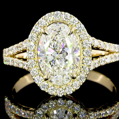 1.44 CTTW Oval Lab Diamond Split Shank RGYSSOV100 14k Yellow Gold D Color and VVS2 Clarity jewelry-spot-usa