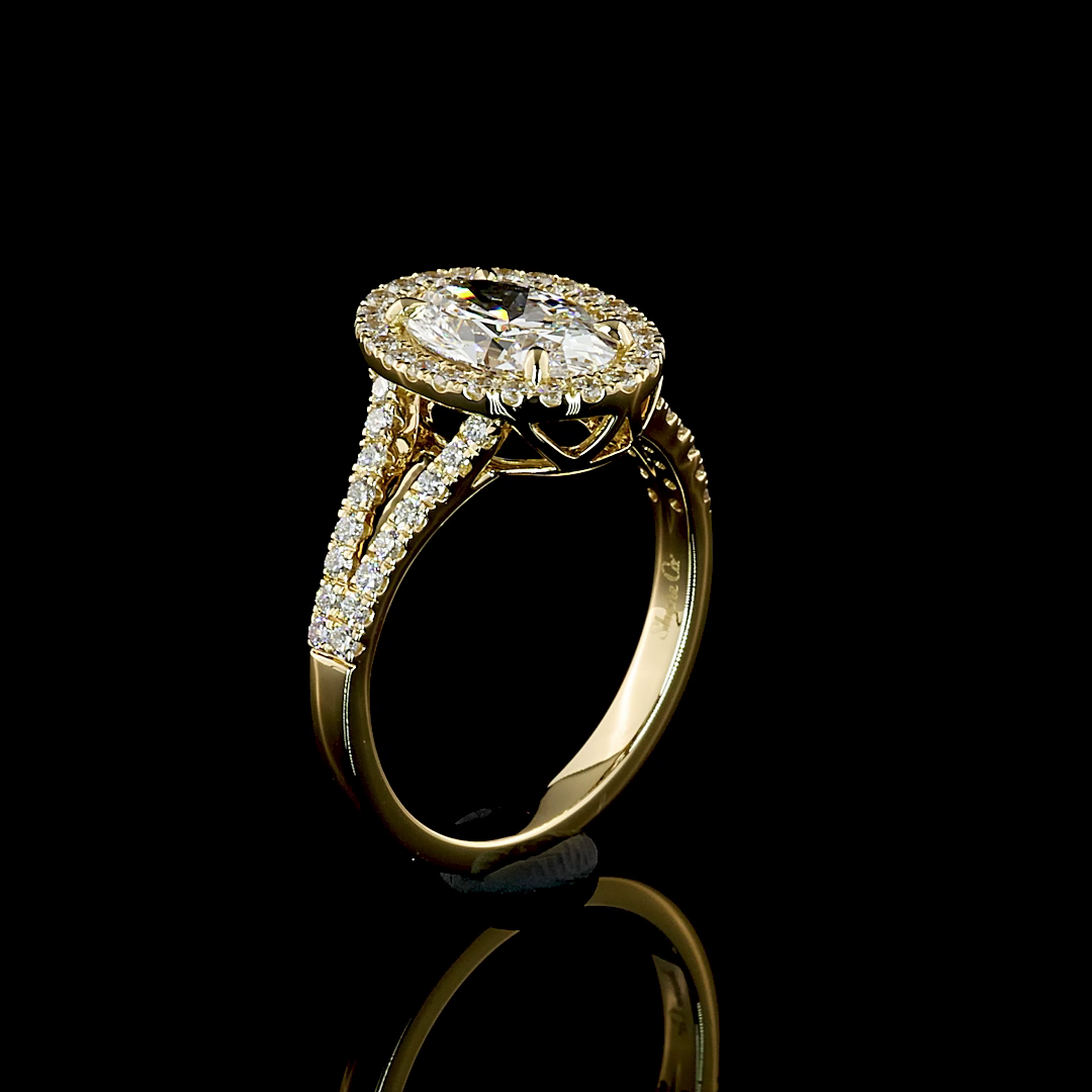 1.44 CTTW Oval Lab Diamond Split Shank RGYSSOV100 14k Yellow Gold D Color and VVS2 Clarity jewelry-spot-usa