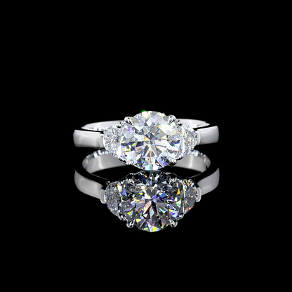 1.85 CTTW Round Lab Grown Diamond 3 Stones Ring Sz. 6.5 (E Color and VS1 Clarity)
