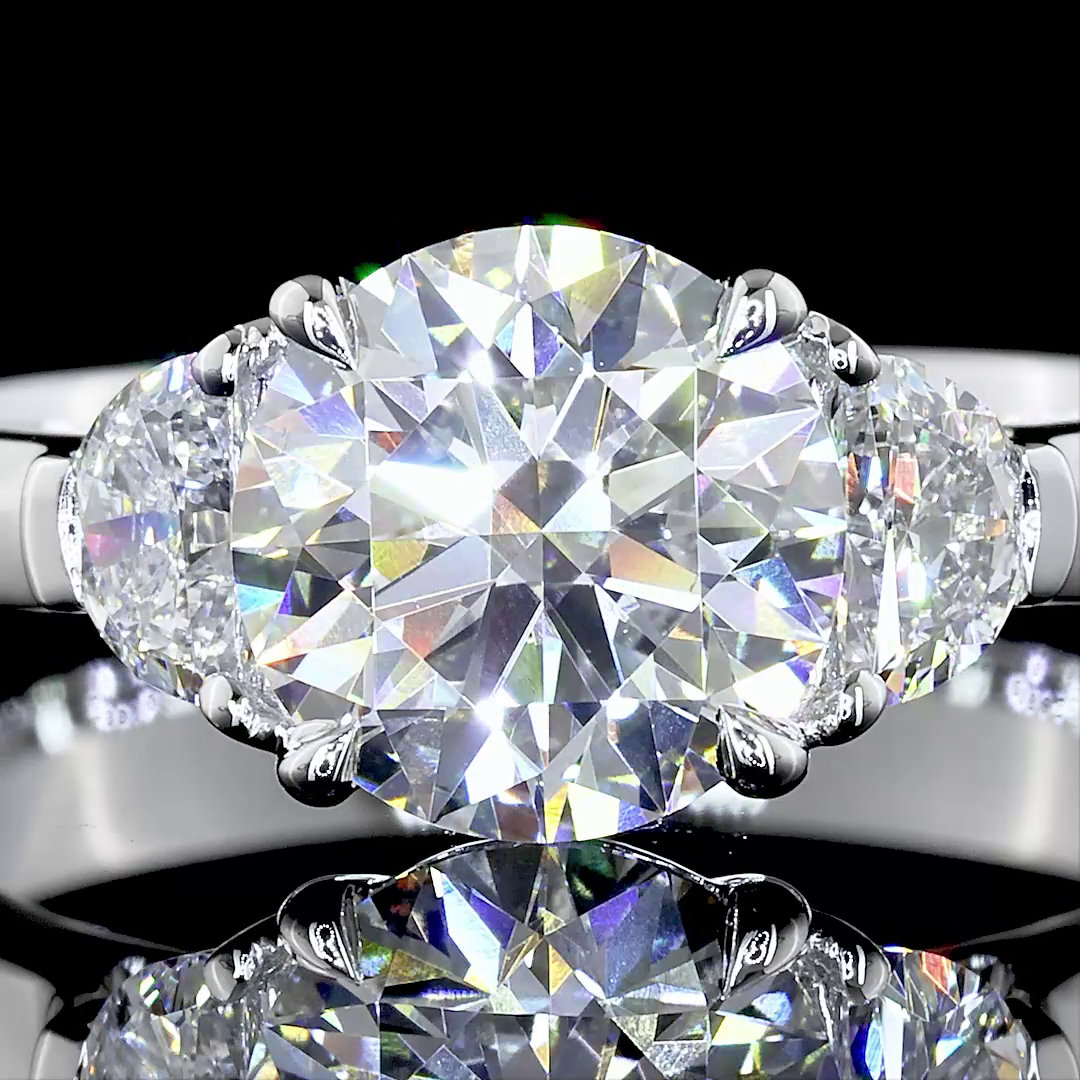 1.85 CTTW Round Lab Grown Diamond 3 Stones Ring Sz. 6.5 (E Color and VS1 Clarity)