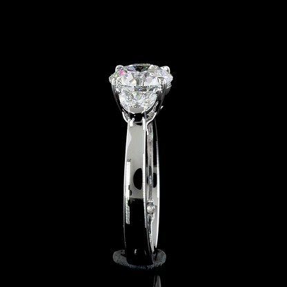 1.85 CTTW Round Lab Grown Diamond 3 Stones Ring Sz. 6.5 (E Color and VS1 Clarity)