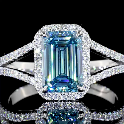 2.21 CTTW Emerald Lab Grown Diamond Split Shank Ring Sz. 6 (J Color and VS2 Clarity)
